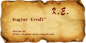 Kugler Ernő névjegykártya