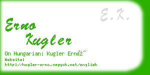 erno kugler business card